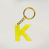 Shop Trendy yellow resin keychains with k initials Gift for Mother on Mothers Day